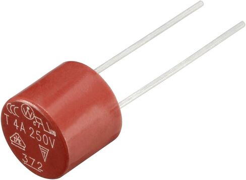 uxcell 20Pcs DIP Mounted Miniature Cylinder Slow Blow Micro Fuse T4A 4A 250V Red in Saudi Arabia