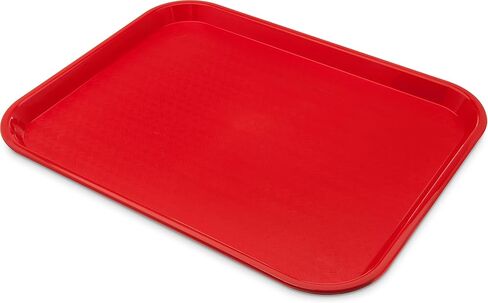 Carlisle FoodService Products Cafe Fast Food Cafeteria Tray with Patterned Surface for Cafeterias, Fast Food, And Dining Room, Plastic, 17.87 X 14 X 0.98 Inches, Red in Saudi Arabia