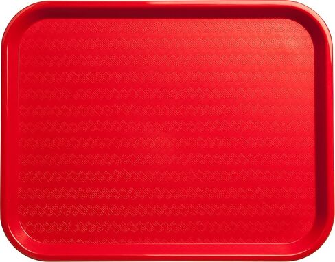 Carlisle FoodService Products Cafe Fast Food Cafeteria Tray with Patterned Surface for Cafeterias, Fast Food, And Dining Room, Plastic, 17.87 X 14 X 0.98 Inches, Red in Saudi Arabia
