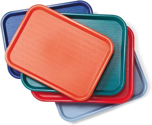 Carlisle FoodService Products Cafe Fast Food Cafeteria Tray with Patterned Surface for Cafeterias, Fast Food, And Dining Room, Plastic, 17.87 X 14 X 0.98 Inches, Red in Saudi Arabia