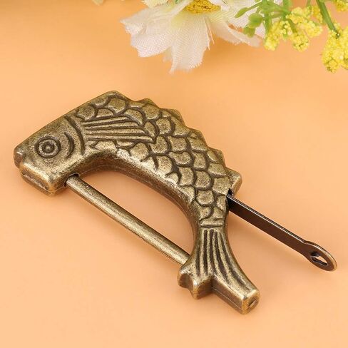 Retro Metal Lock Ancient Chinese Padlock with Fish Shaped for Drawer Jewelry Box Cabinet in Saudi Arabia