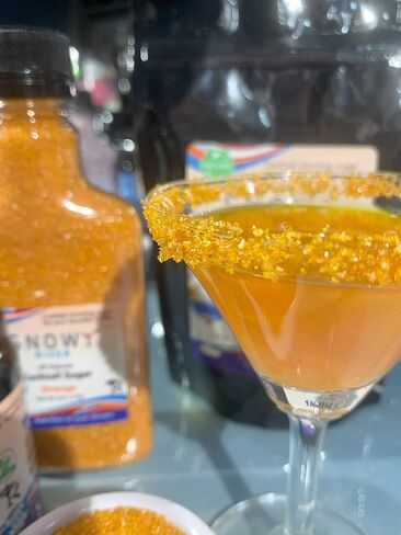 Snowy River Orange Cocktail Sugar Rimmer - Naturally Colored Orange Cocktail Sugar, Beverage Rimmer, Margaritas, Kosher (3oz) in Saudi Arabia