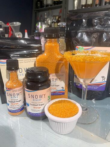 Snowy River Orange Cocktail Sugar Rimmer - Naturally Colored Orange Cocktail Sugar, Beverage Rimmer, Margaritas, Kosher (3oz) in Saudi Arabia