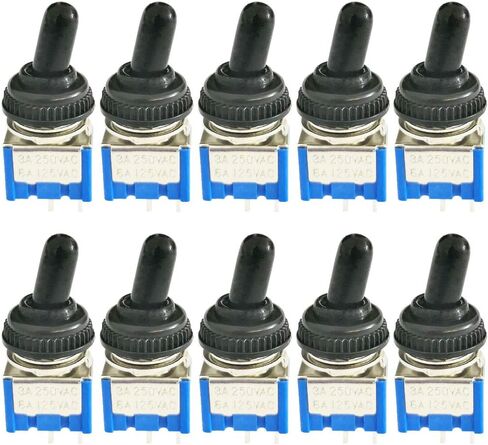 CESFONJER 10 قطعة مفتاح قفل صغير | Mts-101 NO/Off مفتاح تبديل مصغر صغير لوحة قيادة السيارة SPST 2Pin التيار المتناوب 125 فولت/6A ، 250 فولت/3A + 10 قطعة غطاء مقاوم للماء in Kuwait