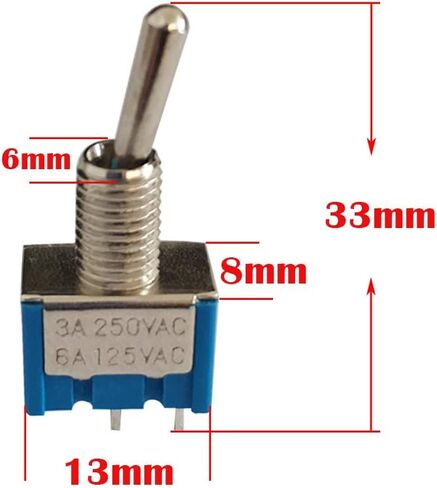 CESFONJER 10 قطعة مفتاح قفل صغير | Mts-101 NO/Off مفتاح تبديل مصغر صغير لوحة قيادة السيارة SPST 2Pin التيار المتناوب 125 فولت/6A ، 250 فولت/3A + 10 قطعة غطاء مقاوم للماء in Kuwait