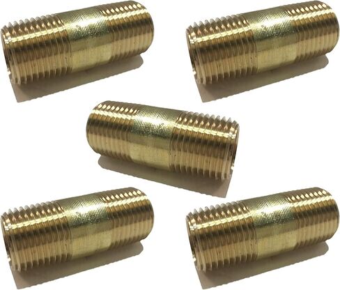 APRIXIATE Edge Industrial Brass Nipple 1/2" X 1/2", 2" Length, Male NPT MNPT Fuel/AIR/Water/Oil/Gas WOG (Qty 01) in Kuwait