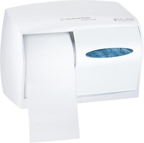 Kimberly-Clark Scott Essential Double Roll Coreless Toilet Paper Dispenser (09605),, Pearl White in Saudi Arabia