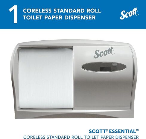 Kimberly-Clark Scott Essential Double Roll Coreless Toilet Paper Dispenser (09605),, Pearl White in Saudi Arabia