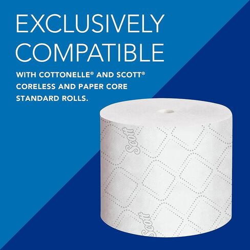Kimberly-Clark Scott Essential Double Roll Coreless Toilet Paper Dispenser (09605),, Pearl White in Saudi Arabia