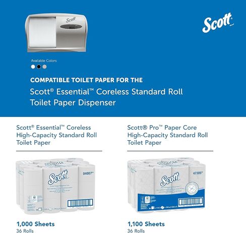Kimberly-Clark Scott Essential Double Roll Coreless Toilet Paper Dispenser (09605),, Pearl White in Saudi Arabia