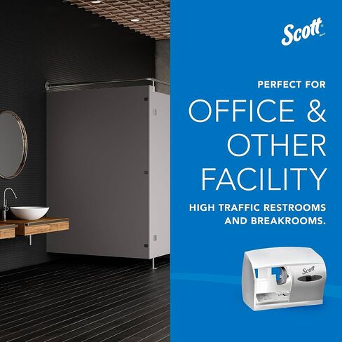 Kimberly-Clark Scott Essential Double Roll Coreless Toilet Paper Dispenser (09605),, Pearl White in Saudi Arabia