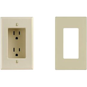 Leviton 689-W 15 Amp 1-Gang وعاء مزدوج مجوف، درجة سكنية، مع براغي مثبتة على السكن، أبيض، عبوة واحدة in Kuwait