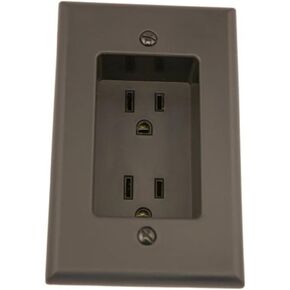 Leviton 689-W 15 Amp 1-Gang وعاء مزدوج مجوف، درجة سكنية، مع براغي مثبتة على السكن، أبيض، عبوة واحدة in Kuwait
