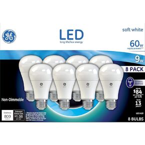 GE 60W استبدال LED أبيض ناعم 8 عبوات in Saudi Arabia