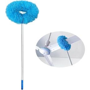 Ceiling Fan Cleaner Duster with Extension Pole, High Ceiling Duster Microfiber Ceiling Fan Blade Cleaner Removable Washable Adjusts 13 to 57.1 in for Cleaning Wall Door Bookshelves Window