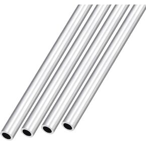6063 Aluminum Tube (3mm OD x 2mm ID x 300mm L) 4Pcs, Aluminum Round Tubing - for Home Furnishing, Machinery, DIY Handicraft