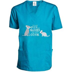 قميص Dog is Good Scrub، إنه كل المرح والألعاب - مقاس مريح، جيوب، هدية لمحبي الكلاب والقطط، الأطباء البيطريين، التقنيات البيطرية، الممرضات (نبيذ، كبير) in Kuwait