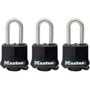 Master Lock Padlock, Covered Stainless Steel Lock, 1-9/16 in. Wide, Black, 311SSKADLF