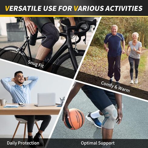 كامبيفو 2 حزمة من دعامات الركبة لألم الركبة للنساء والرجال، كم ضغط الركبة مع مثبتات جانبية PMMA ومنصات الركبة الرضفة، دعم الركبة لتمزق الغضروف المفصلي، التهاب المفاصل، ACL، تخفيف آلام المفاصل in Kuwait