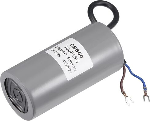 MECCANIXITY CBB60 مكثف تشغيل 70 فائق التوهج 250 فولت تيار متردد 2 أسلاك 50/60 هرتز محرك أسطواني تشغيل مكثف 124 × 60 مم مع محطة لمضخة مياه ضاغط الهواء in Kuwait