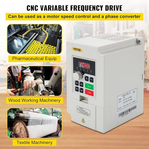 VEVOR VFD 3KW 220V 4HP, 1 or 3 Phase Input, 3 Phase Output Variable Frequency Drive, AC 14A 0~1000HZ CNC Motor Inverter Converter for Motor Speed (RS485) in Saudi Arabia