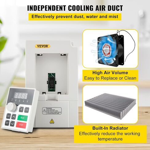 VEVOR VFD 3KW 220V 4HP, 1 or 3 Phase Input, 3 Phase Output Variable Frequency Drive, AC 14A 0~1000HZ CNC Motor Inverter Converter for Motor Speed (RS485) in Saudi Arabia