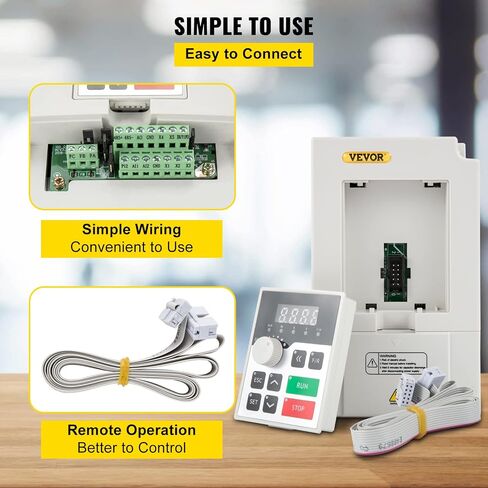 VEVOR VFD 3KW 220V 4HP, 1 or 3 Phase Input, 3 Phase Output Variable Frequency Drive, AC 14A 0~1000HZ CNC Motor Inverter Converter for Motor Speed (RS485) in Saudi Arabia