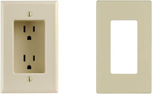 Leviton 689-W 15 Amp 1-Gang وعاء مزدوج مجوف، درجة سكنية، مع براغي مثبتة على السكن، أبيض، عبوة واحدة in Kuwait