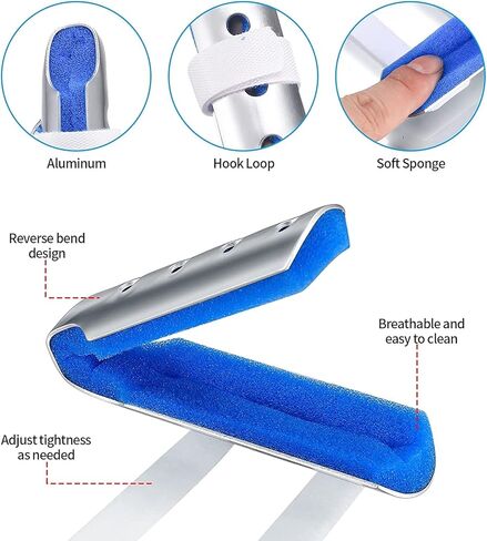 3 Pcs Finger Splints, Metal Finger Support Braces Splints, Finger Stabilizer with Adjustable Loop Straps, for Adults Children, Arthritis Knuckle Broken Fingers Straightening in Kuwait