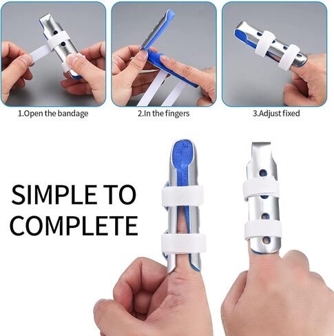 3 Pcs Finger Splints, Metal Finger Support Braces Splints, Finger Stabilizer with Adjustable Loop Straps, for Adults Children, Arthritis Knuckle Broken Fingers Straightening in Kuwait