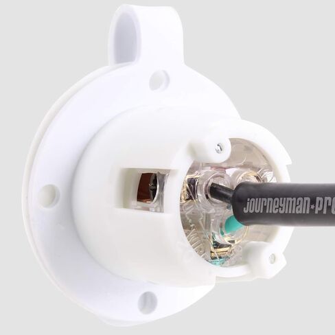 15A Weatherproof Outdoor Power Outlet by Journeyman-Pro 15 Amp 125 Volt NEMA 5-15R Receptacle Kit with Integrated 20" Extension Cord + Waterproof Rubber Cover (GCR1-BLACK) in Kuwait