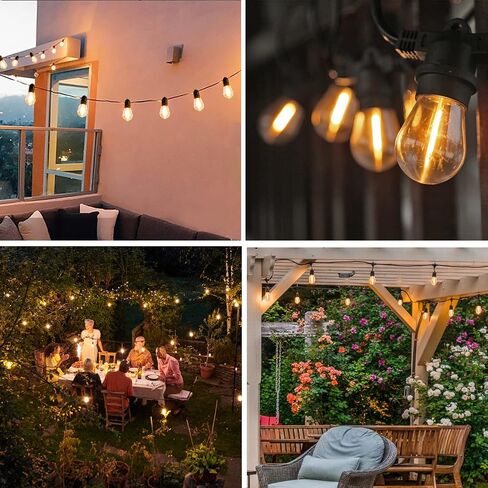 S14 Replacement LED Light Bulbs, Shatterproof & Waterproof 2W S14 LED Bulbs, Outdoor String Lights , E26 Base Patio Edison LED Light Bulbs, Warm White 2200K Plastic 150ML Non-Dimmable 15 Pack in Saudi Arabia