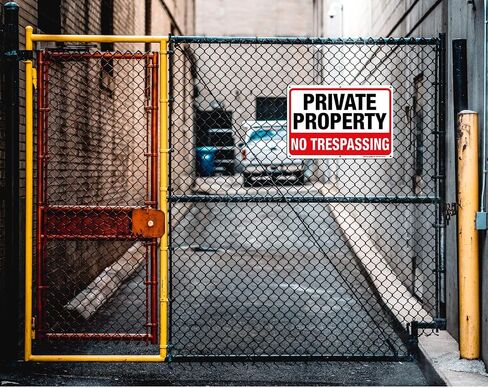 Private Property No Trespassing Metal Sign (4 Pack), 10 x 7 Inches Rust Free .040 Aluminum Sign – Reflective – Weatherproof - Easy to Mount - Indoor/Outdoor Use in Saudi Arabia