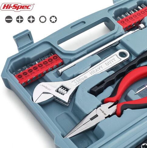 Hi-Spec 49pc Tool Kit - Comprehensive Tool Set for Home & Garage, Essential for Everyday Tasks - Basic Tool Kit for Various DIY Projects in Saudi Arabia