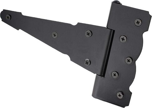 رورال 365 مفصلات باب مثلثة 4 قطع - مفصلات باب مزخرفة 8 انش على شكل حرف T بنمط مزرعة مفصلات باب الحظيرة سوداء غير لامعة in Kuwait