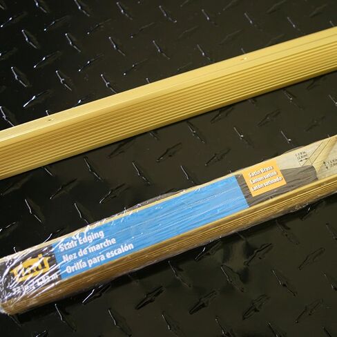 M-D Building Products 79103 Fluted 1-1/8-Inch by 1-1/8-Inch by 72-Inch Stair Edging, Satin Brass in Saudi Arabia