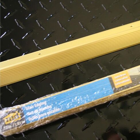 M-D Building Products 79103 Fluted 1-1/8-Inch by 1-1/8-Inch by 72-Inch Stair Edging, Satin Brass in Saudi Arabia