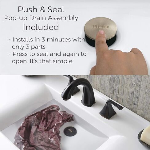 صنبور حمام Pfister LF042YP0U Ashfield Single Control 4 بوصات في المركز بلون برونزي غير منزوع in Kuwait