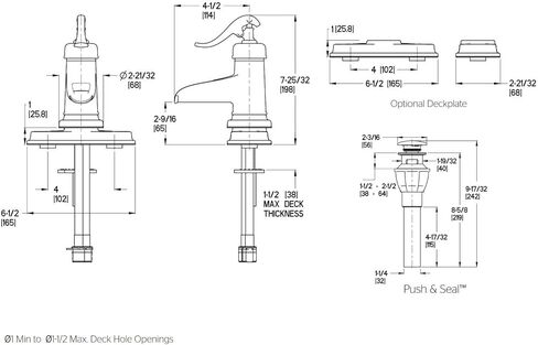 صنبور حمام Pfister LF042YP0U Ashfield Single Control 4 بوصات في المركز بلون برونزي غير منزوع in Kuwait