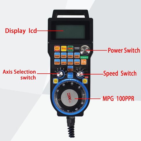 CNCTOPBAOS 6 محور USB سلكي Mach3 عقارب MPG، التحكم عن بعد باليد E-Stop، جهاز التوجيه CNC الإلكتروني وحدة تحكم مولد النبض اليدوي لآلة النقش بمخرطة الطحن باستخدام الحاسب الآلي LHB04B-6 in Kuwait