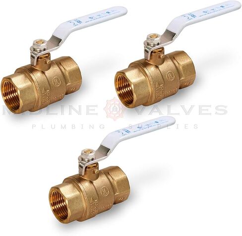 Midline Valve 832T223-NL-5 Premium Full Port Ball Valve, Brass, 1 in. FIP x 1 in. FIP (5 Pack) in Kuwait
