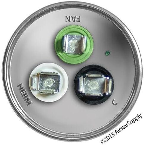 Amana RA2000/37(356+505) - 35 + 5 uf MFD 370 / 440 Volt VAC AmRad Round Dual Run Capacitor , Made in the U.S.A. in Saudi Arabia