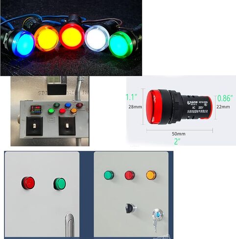Preamer AC 110V 20mA أصفر أخضر أحمر LED لوحة ضوء الطيار أضواء المؤشر، 3PCS، AD16-22DS in Saudi Arabia