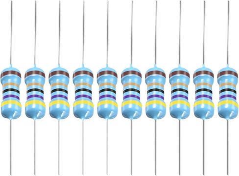 100 قطعة من مقاومات الأفلام المعدنية من YOKIVE، مقاومة 47 أوم مع تسامح 1/2 وات 1%، الرصاص، جيدة للمشروعات الإلكترونية التي تصنعها بنفسك (5 أشرطة ألوان، 8.5 مم ± 0.5 مم) in Kuwait