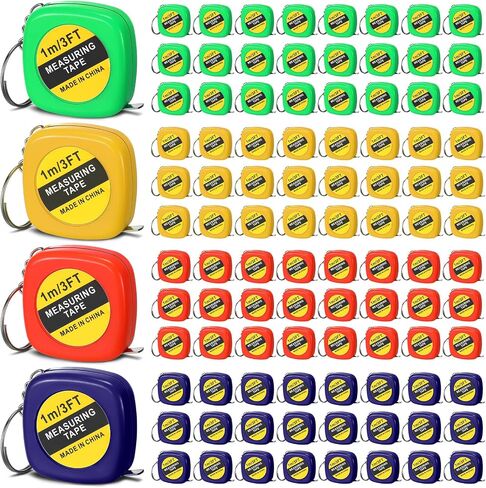 Hoteam 160 Pcs Keychain Tape Measure Mini Measuring Tape Functional Pocket Tape Measure Retractable Metric Inch Construction Party Favors for Birthday Daily Use, 1m/ 3ft, 4 Color in Saudi Arabia