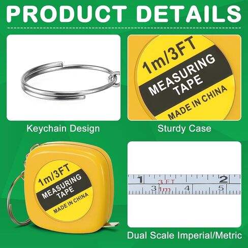 Hoteam 160 Pcs Keychain Tape Measure Mini Measuring Tape Functional Pocket Tape Measure Retractable Metric Inch Construction Party Favors for Birthday Daily Use, 1m/ 3ft, 4 Color in Saudi Arabia