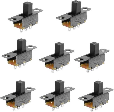 uxcell 8 Pcs 2 Position SPDT 1P2T Panel Mount Vertical Slide Switch 3 Solder Lug Pin in Saudi Arabia