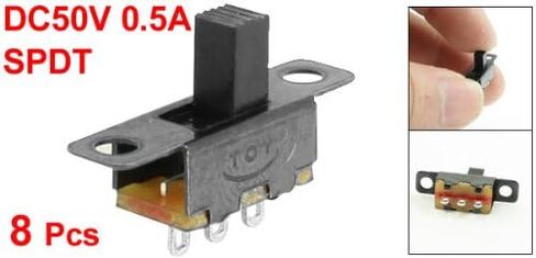 uxcell 8 Pcs 2 Position SPDT 1P2T Panel Mount Vertical Slide Switch 3 Solder Lug Pin in Saudi Arabia