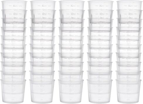uxcell Measuring Cup 20ml PP Plastic Graduated Beaker Clear for Lab Kitchen liquids 20pcs in Saudi Arabia
