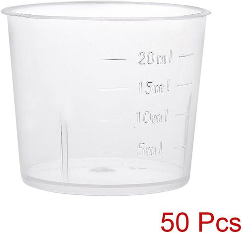 uxcell Measuring Cup 20ml PP Plastic Graduated Beaker Clear for Lab Kitchen liquids 20pcs in Saudi Arabia